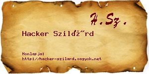 Hacker Szilárd névjegykártya